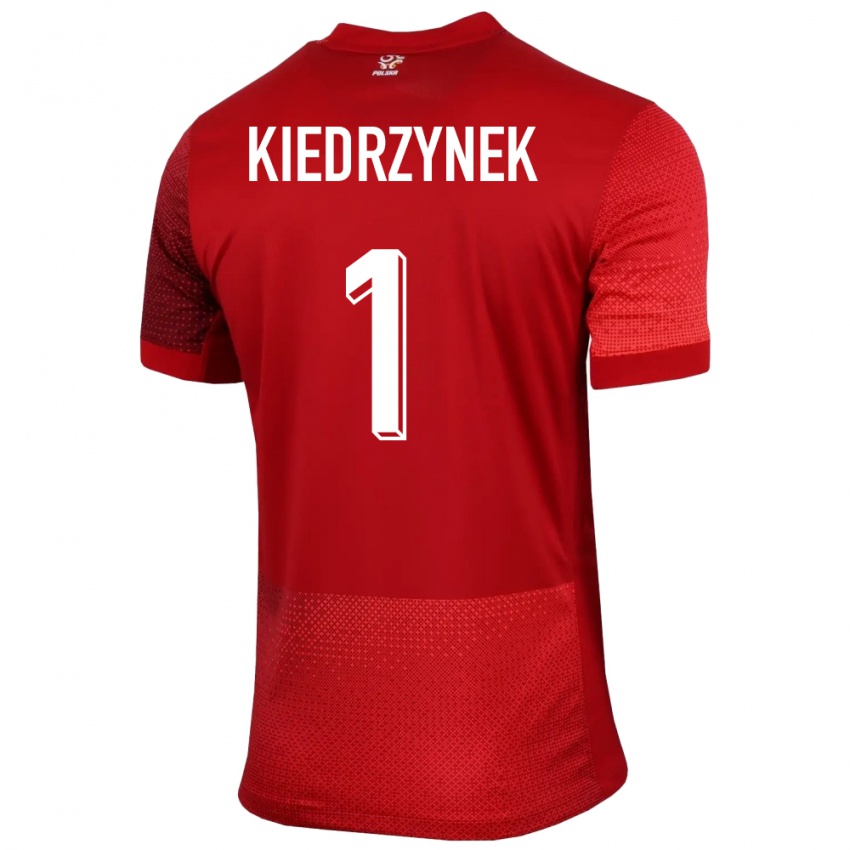 Dětské Polsko Katarzyna Kiedrzynek #1 Červené Daleko Hráčské Dresy 24-26 Dres