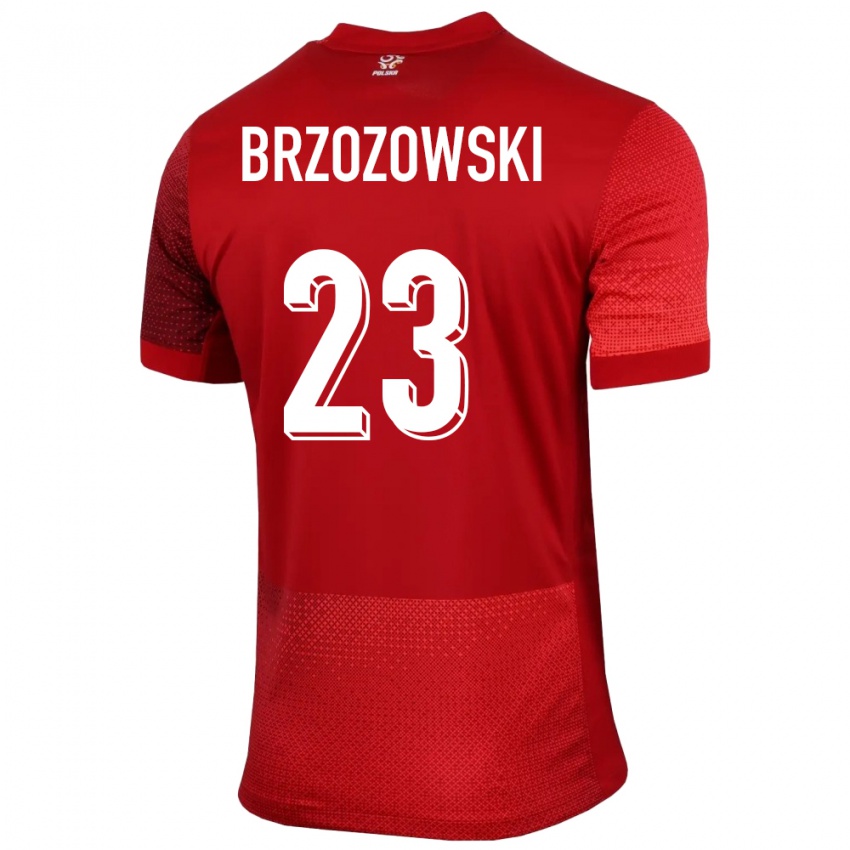 Dětské Polsko Milosz Brzozowski #23 Červené Daleko Hráčské Dresy 24-26 Dres