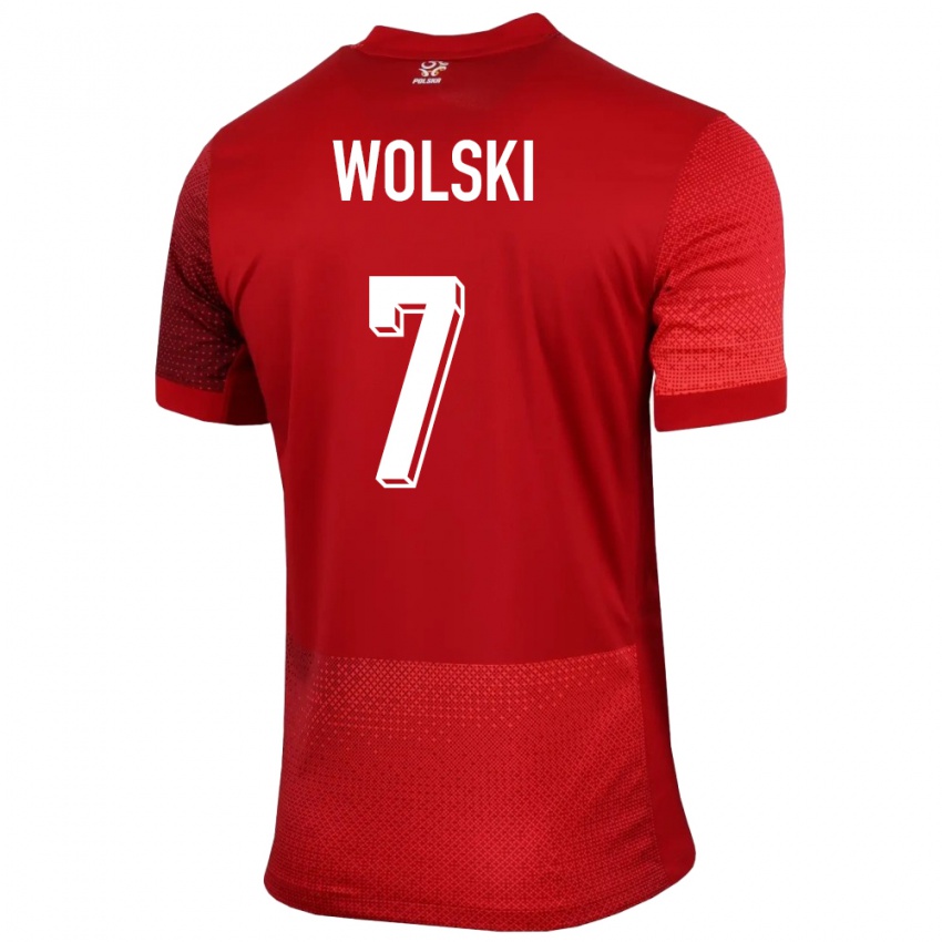 Dětské Polsko Filip Wolski #7 Červené Daleko Hráčské Dresy 24-26 Dres