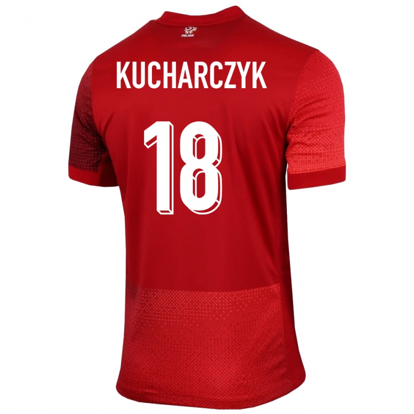 Dětské Polsko Filip Kucharczyk #18 Červené Daleko Hráčské Dresy 24-26 Dres