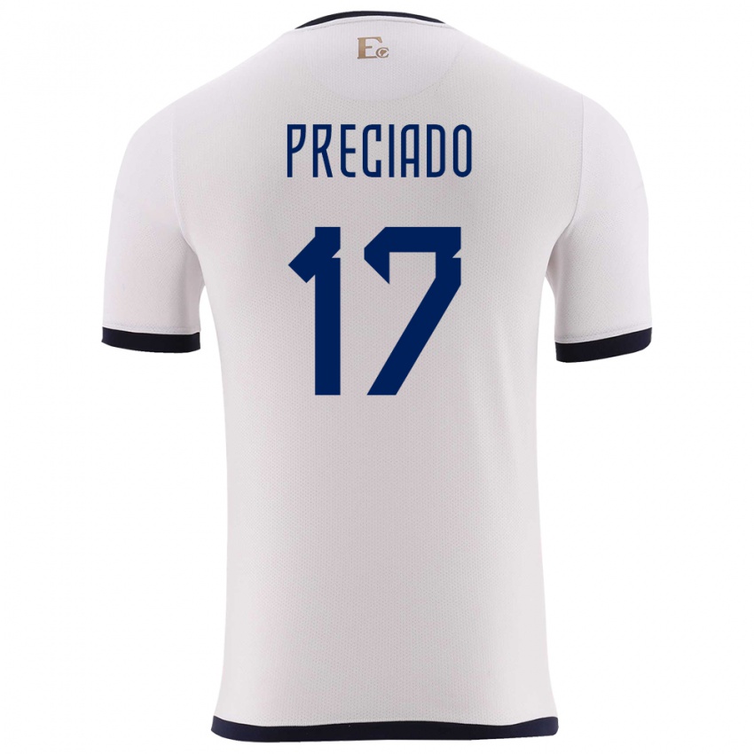 Dětské Ekvádor Angelo Preciado #17 Bílý Daleko Hráčské Dresy 24-26 Dres