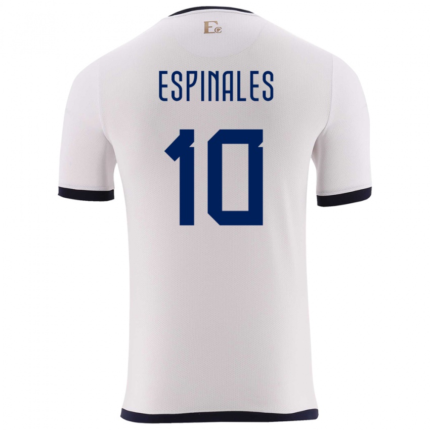 Dětské Ekvádor Joselyn Espinales #10 Bílý Daleko Hráčské Dresy 24-26 Dres