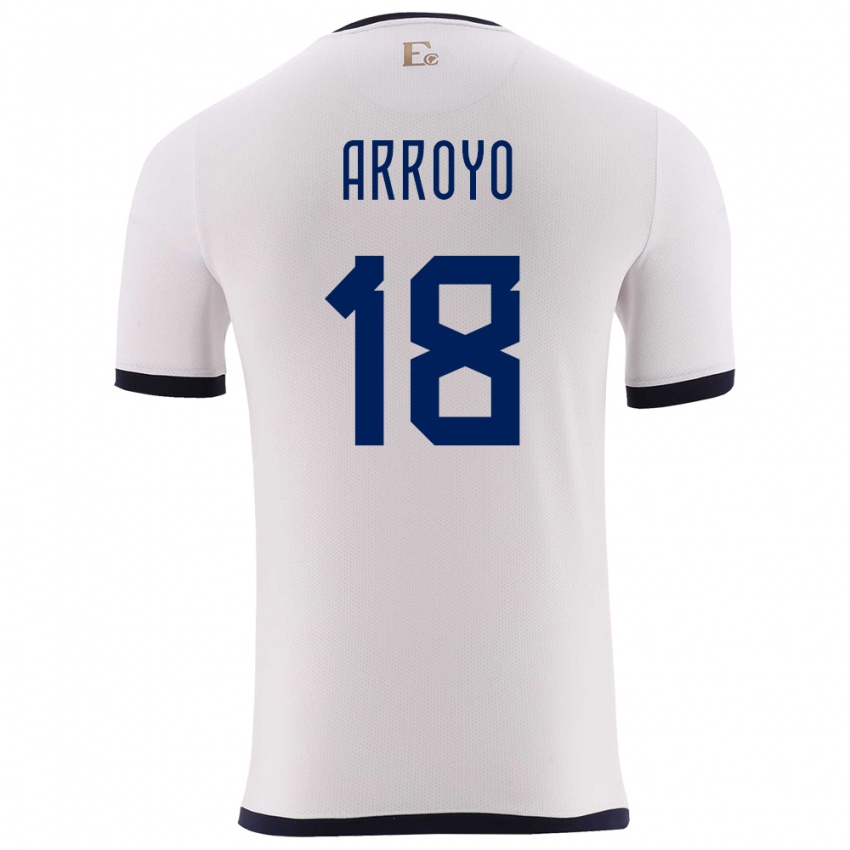 Dětské Ekvádor Jean Arroyo #18 Bílý Daleko Hráčské Dresy 24-26 Dres