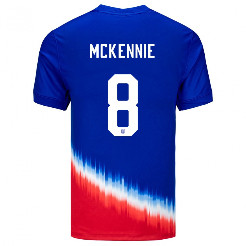 Dětské Spojené Státy Americké Weston Mckennie #8 Modrý Daleko Hráčské Dresy 24-26 Dres