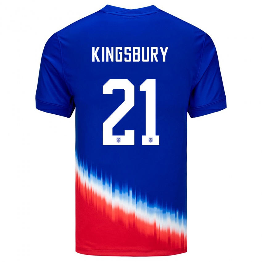 Dětské Spojené Státy Americké Aubrey Kingsbury #21 Modrý Daleko Hráčské Dresy 24-26 Dres