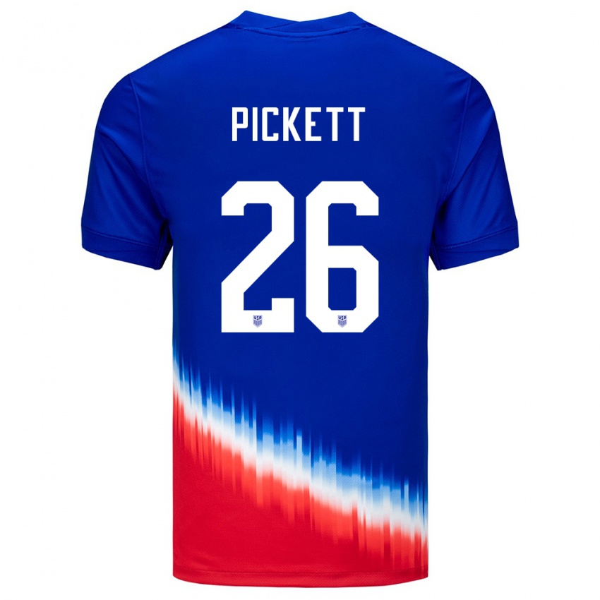 Dětské Spojené Státy Americké Carson Pickett #26 Modrý Daleko Hráčské Dresy 24-26 Dres