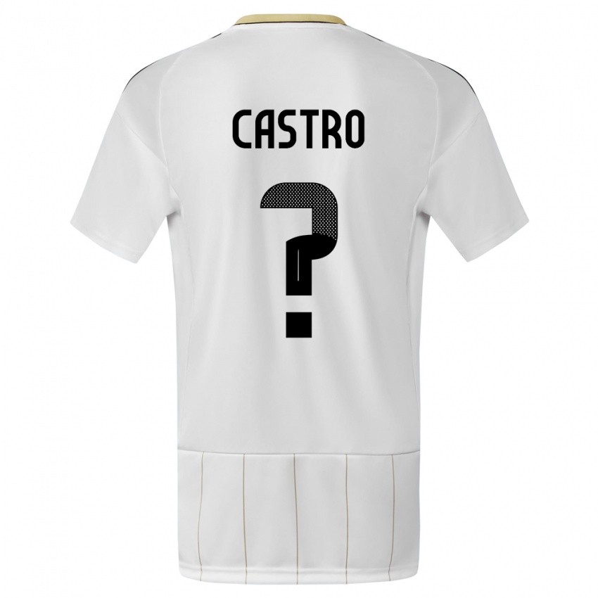 Dětské Kostarika Mathias Castro #0 Bílý Daleko Hráčské Dresy 24-26 Dres