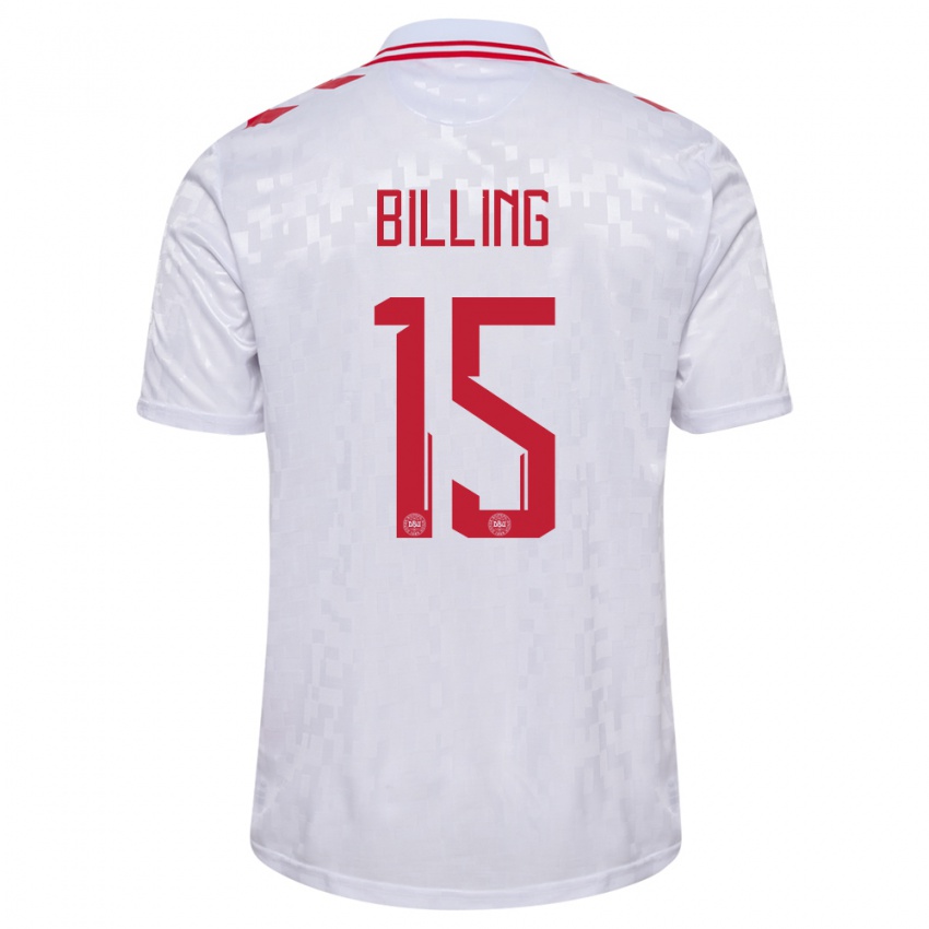 Dětské Dánsko Philip Billing #15 Bílý Daleko Hráčské Dresy 24-26 Dres