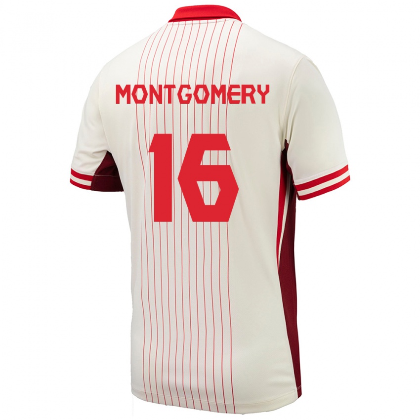 Dětské Kanada Callum Montgomery #16 Bílý Daleko Hráčské Dresy 24-26 Dres