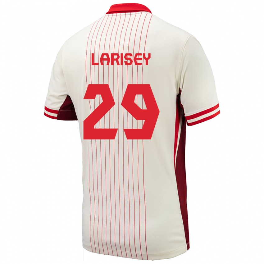 Dětské Kanada Clarissa Larisey #29 Bílý Daleko Hráčské Dresy 24-26 Dres