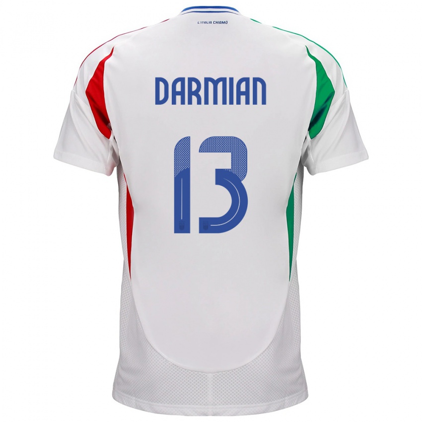 Dětské Itálie Matteo Darmian #13 Bílý Daleko Hráčské Dresy 24-26 Dres