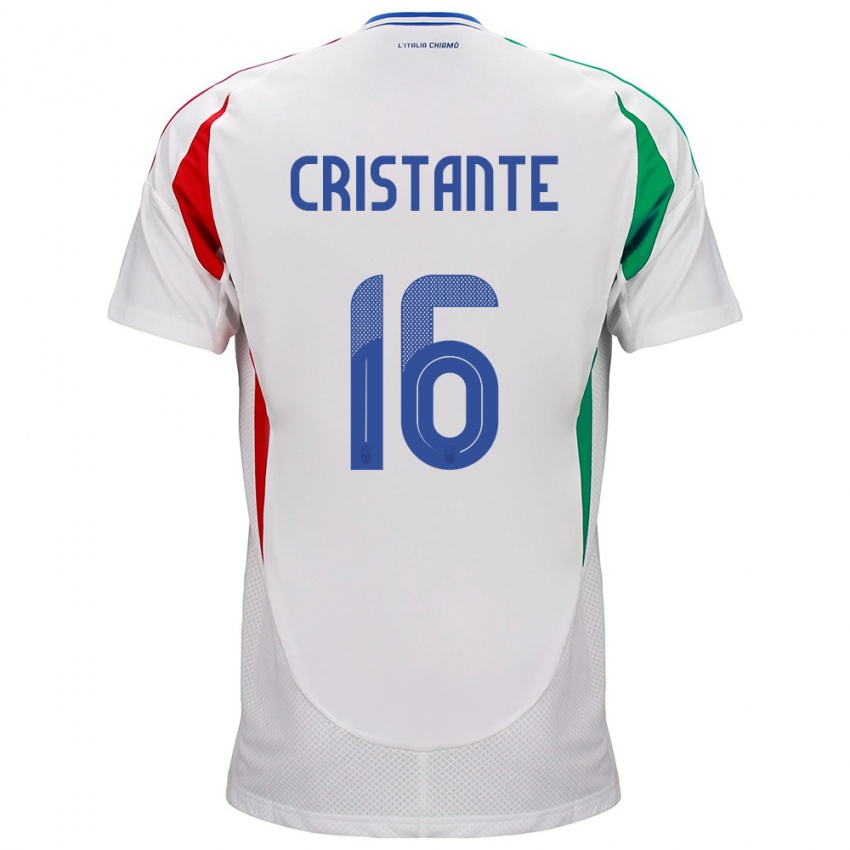 Dětské Itálie Bryan Cristante #16 Bílý Daleko Hráčské Dresy 24-26 Dres