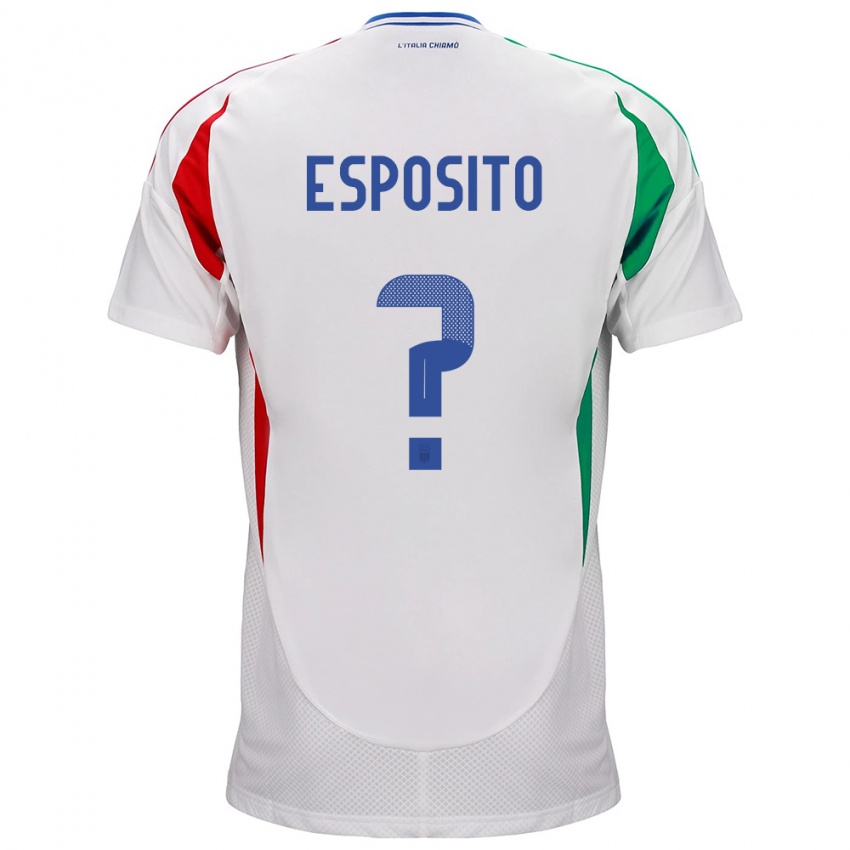 Dětské Itálie Francesco Pio Esposito #0 Bílý Daleko Hráčské Dresy 24-26 Dres