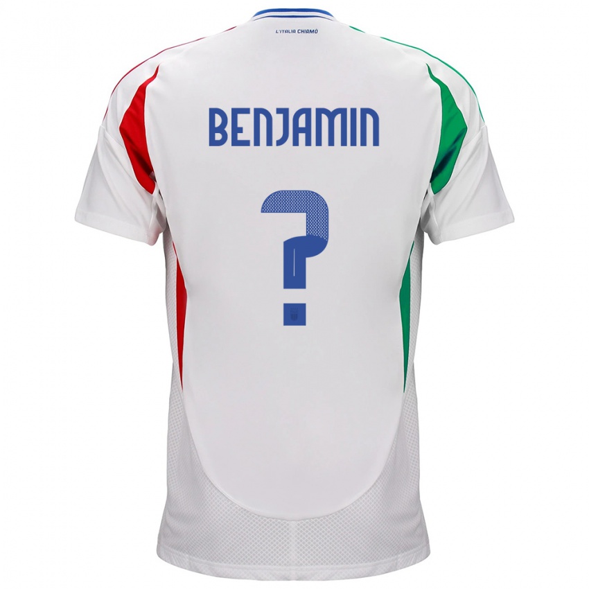 Dětské Itálie Emanuel Benjamin #0 Bílý Daleko Hráčské Dresy 24-26 Dres