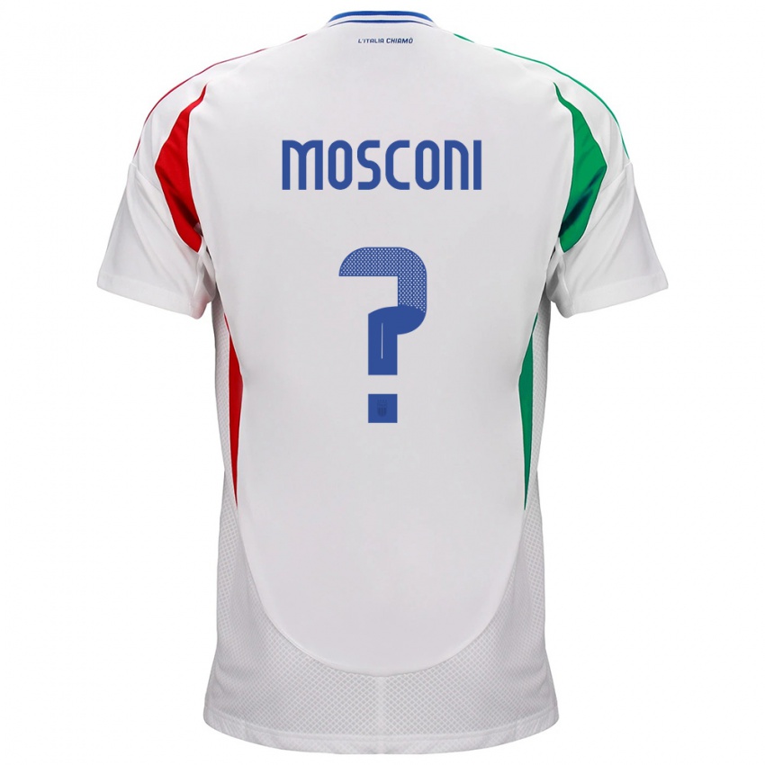 Dětské Itálie Mattia Mosconi #0 Bílý Daleko Hráčské Dresy 24-26 Dres