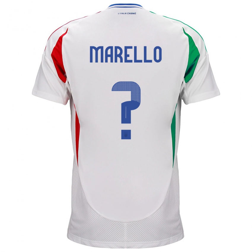 Dětské Itálie Mattia Marello #0 Bílý Daleko Hráčské Dresy 24-26 Dres