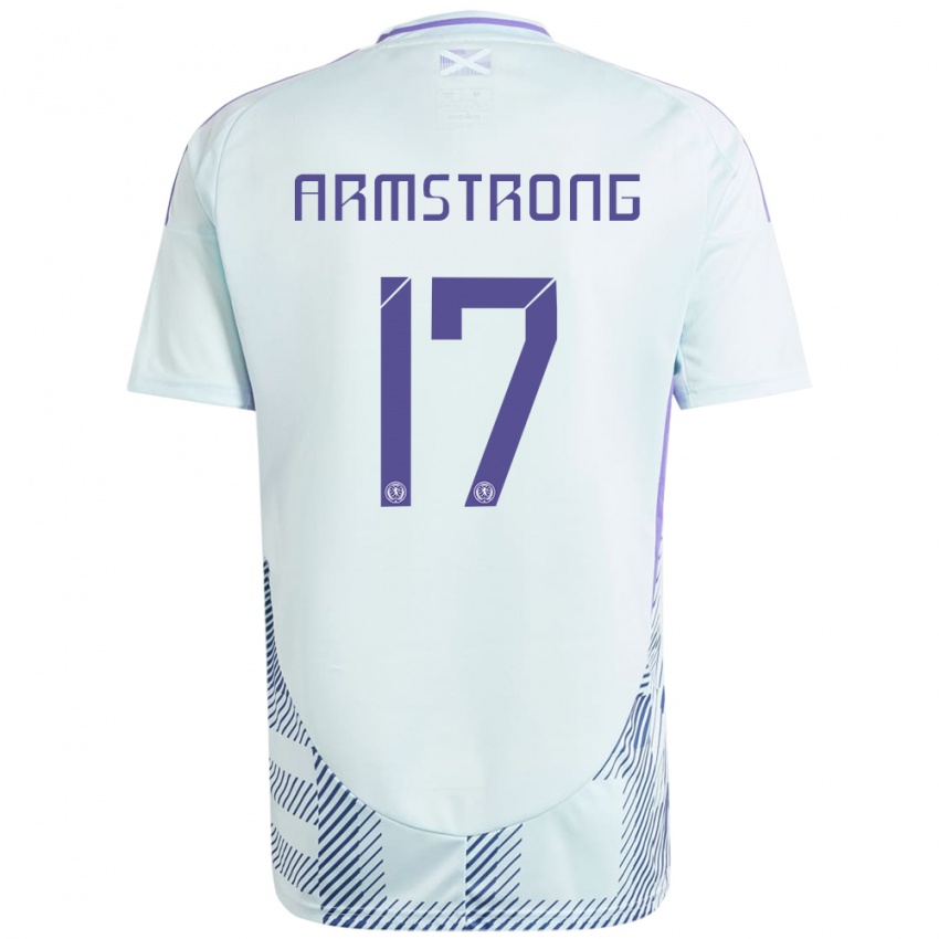 Dětské Skotsko Stuart Armstrong #17 Světle Mátově Modrá Daleko Hráčské Dresy 24-26 Dres