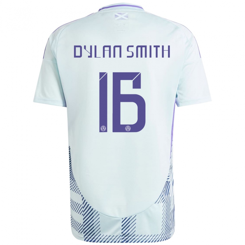 Dětské Skotsko Dylan Smith #16 Světle Mátově Modrá Daleko Hráčské Dresy 24-26 Dres