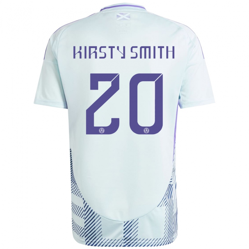 Dětské Skotsko Kirsty Smith #20 Světle Mátově Modrá Daleko Hráčské Dresy 24-26 Dres