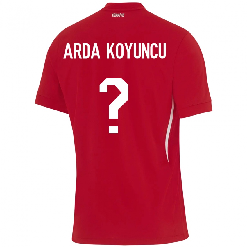 Dětské Turecko Efe Arda Koyuncu #0 Červené Daleko Hráčské Dresy 24-26 Dres