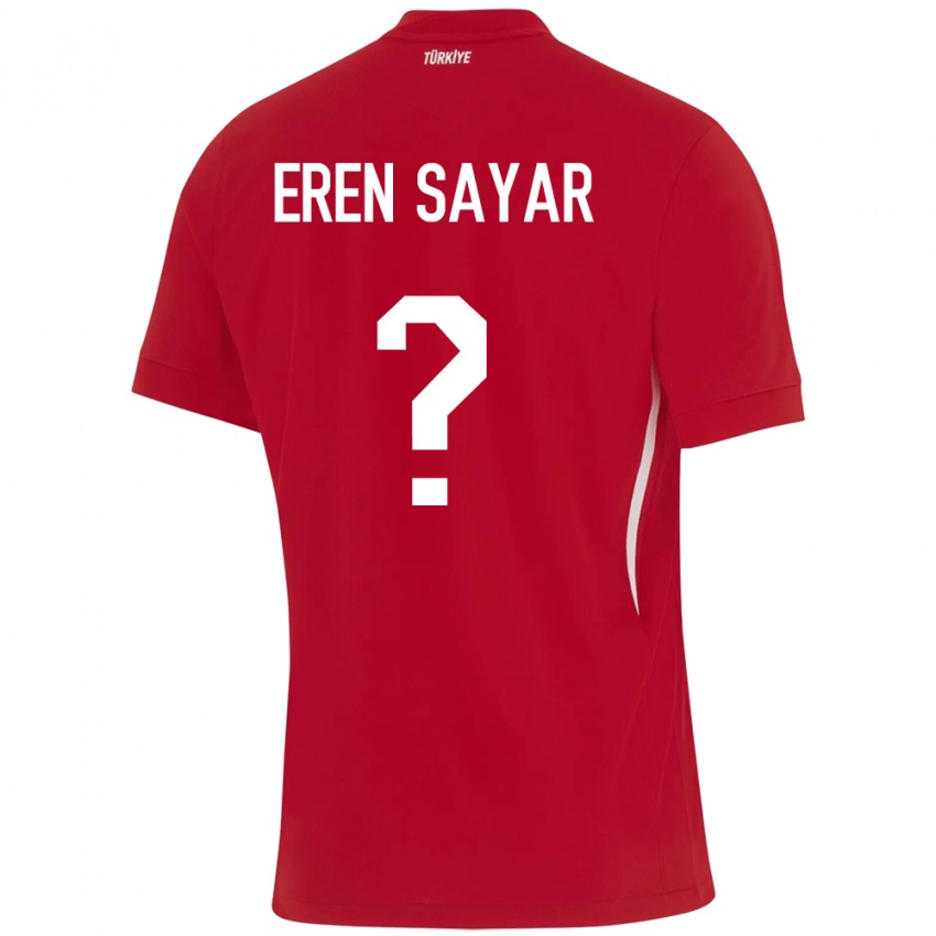 Dětské Turecko Emin Eren Sayar #0 Červené Daleko Hráčské Dresy 24-26 Dres