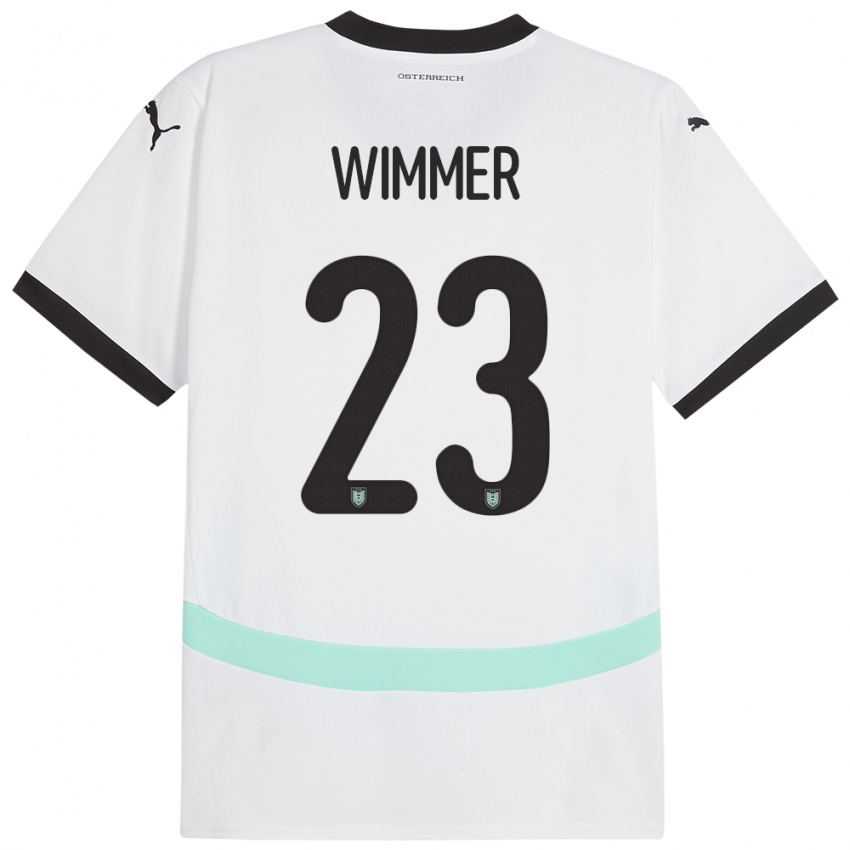 Dětské Rakousko Patrick Wimmer #23 Bílý Daleko Hráčské Dresy 24-26 Dres