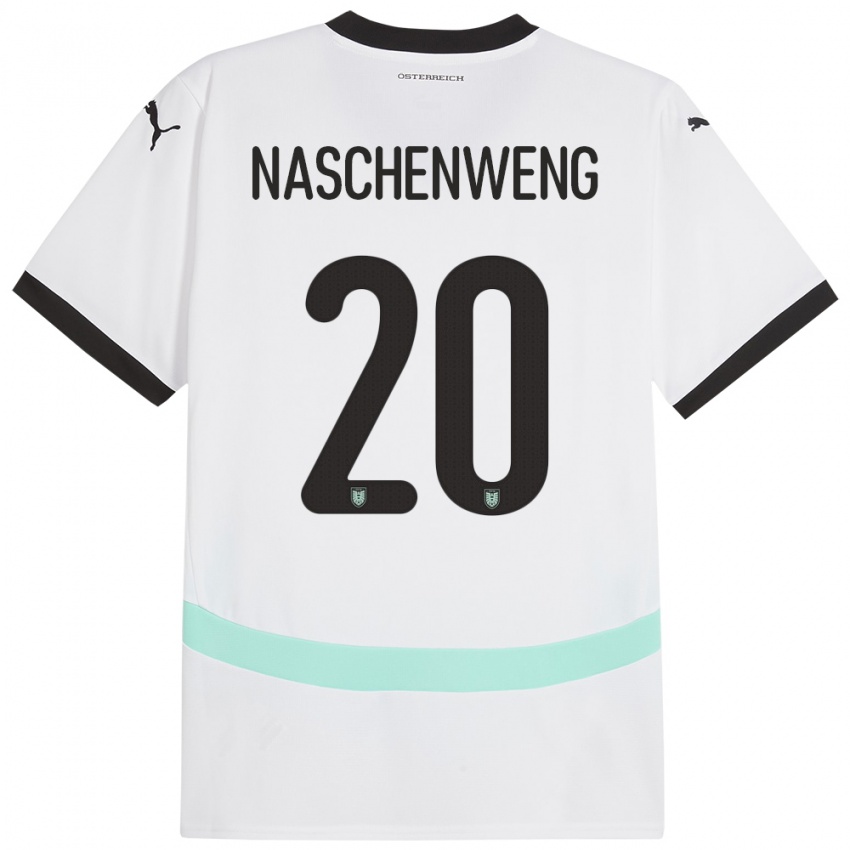 Dětské Rakousko Katharina Naschenweng #20 Bílý Daleko Hráčské Dresy 24-26 Dres