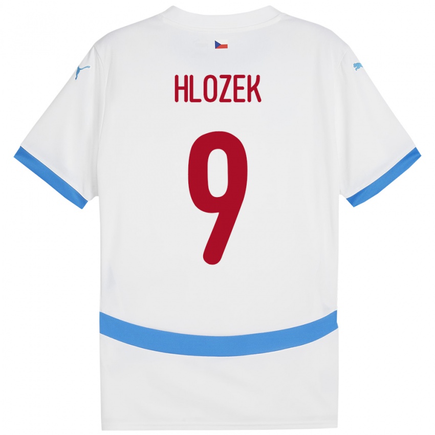 Dětské Česko Adam Hlozek #9 Bílý Daleko Hráčské Dresy 24-26 Dres