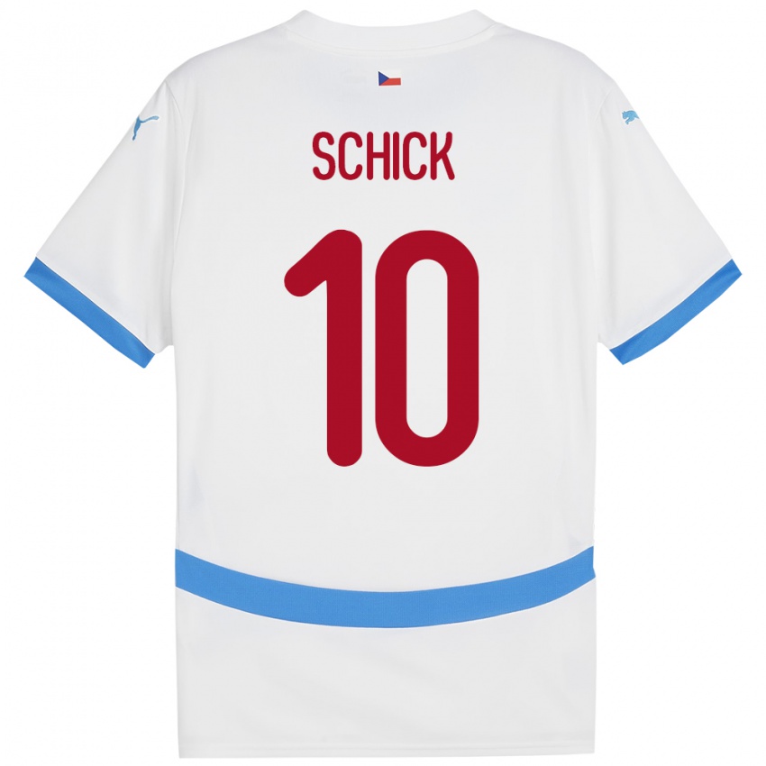 Dětské Česko Patrik Schick #10 Bílý Daleko Hráčské Dresy 24-26 Dres