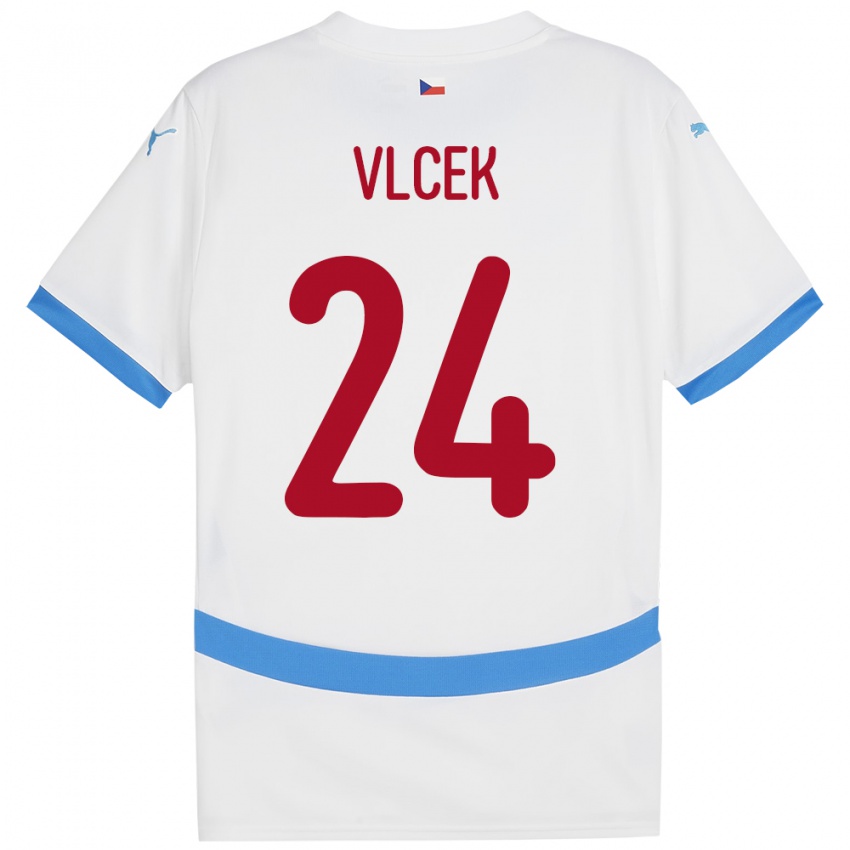 Dětské Česko Tomas Vlcek #24 Bílý Daleko Hráčské Dresy 24-26 Dres