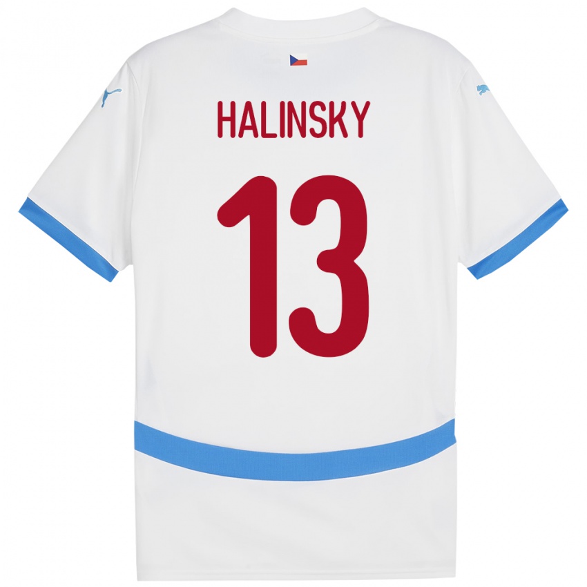 Dětské Česko Denis Halinsky #13 Bílý Daleko Hráčské Dresy 24-26 Dres