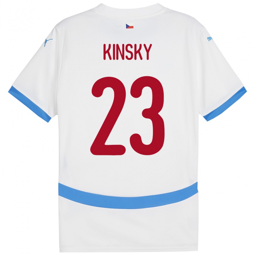 Dětské Česko Antonin Kinsky #23 Bílý Daleko Hráčské Dresy 24-26 Dres