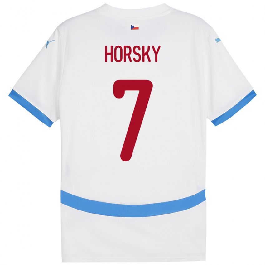 Dětské Česko Filip Horsky #7 Bílý Daleko Hráčské Dresy 24-26 Dres