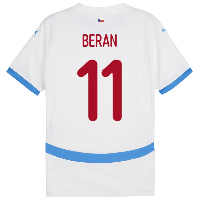 Dětské Česko Stepan Beran #11 Bílý Daleko Hráčské Dresy 24-26 Dres