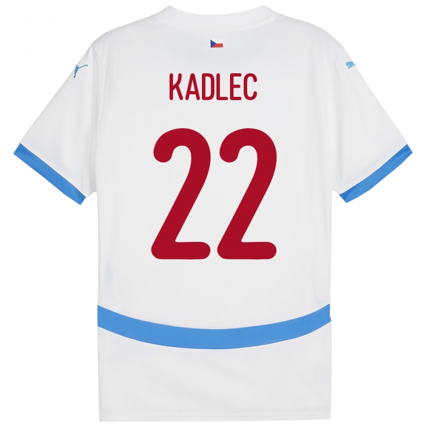 Dětské Česko Adam Kadlec #22 Bílý Daleko Hráčské Dresy 24-26 Dres