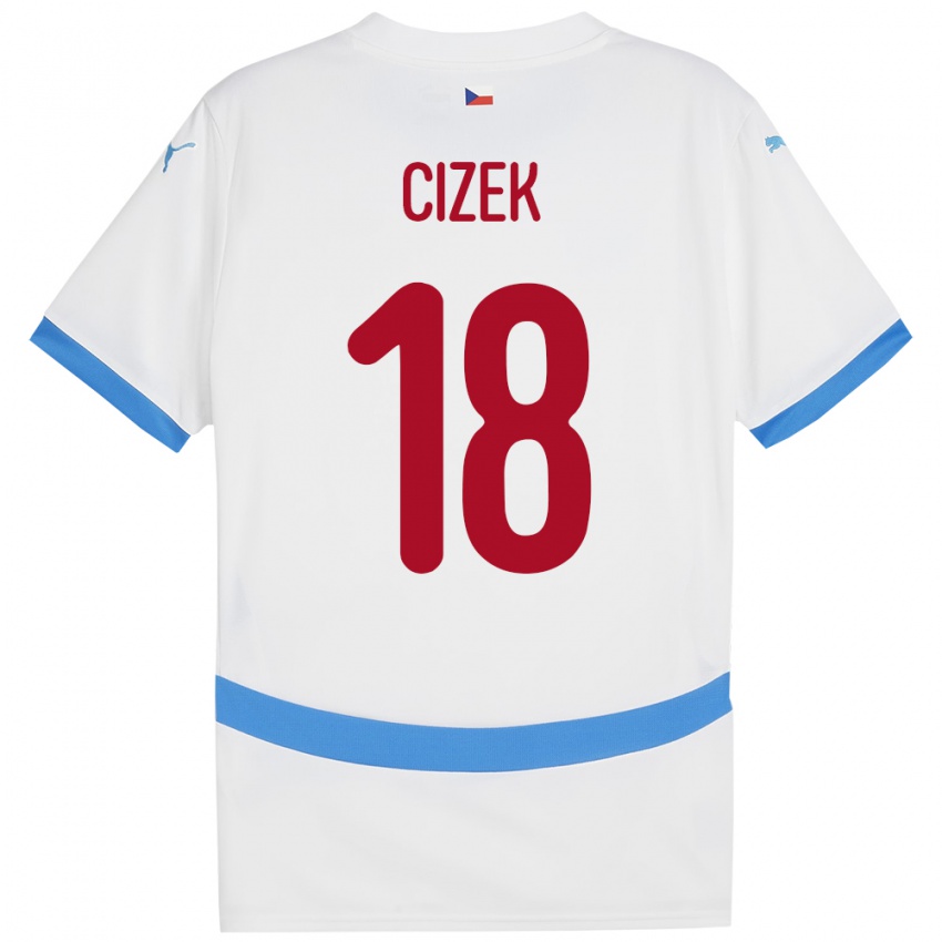 Dětské Česko Krystof Cizek #18 Bílý Daleko Hráčské Dresy 24-26 Dres