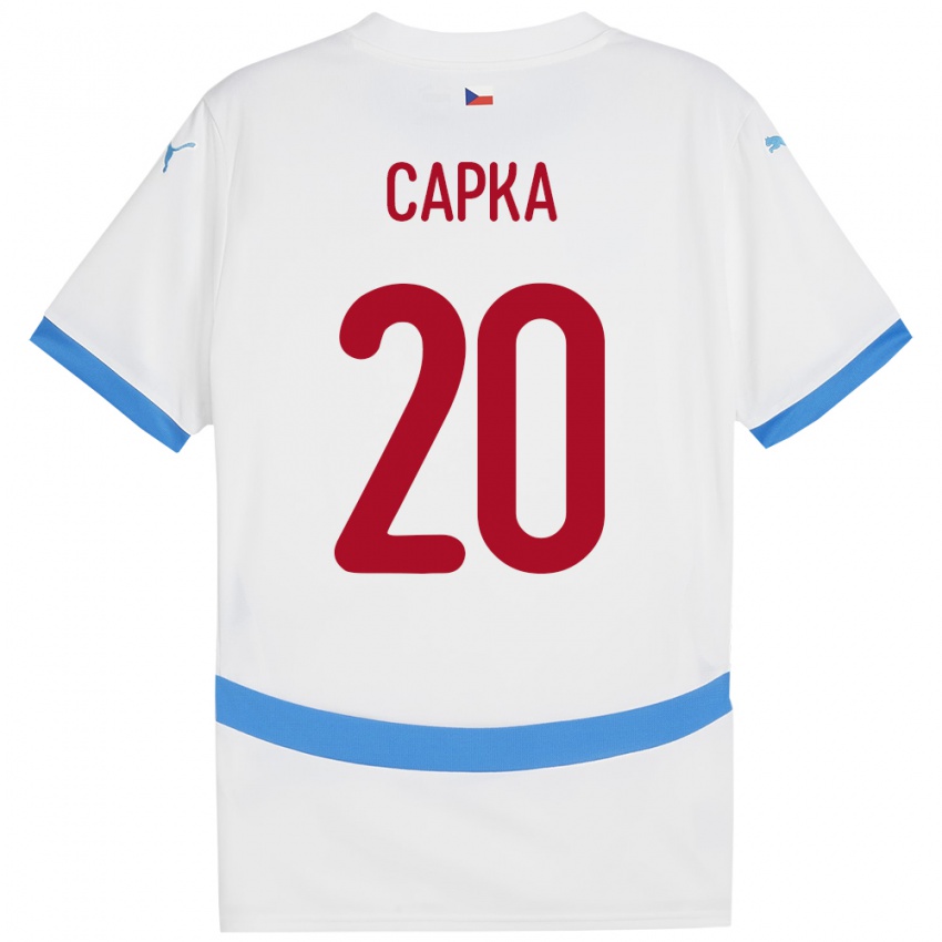 Dětské Česko Filip Capka #20 Bílý Daleko Hráčské Dresy 24-26 Dres