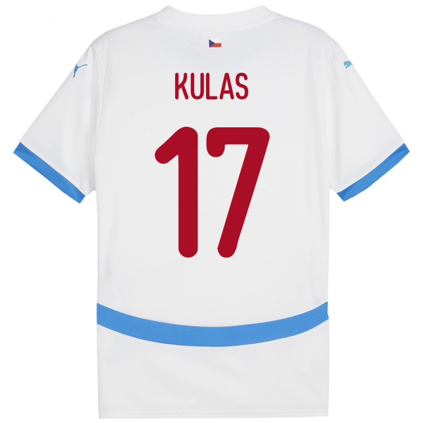 Dětské Česko Martin Kulas #17 Bílý Daleko Hráčské Dresy 24-26 Dres