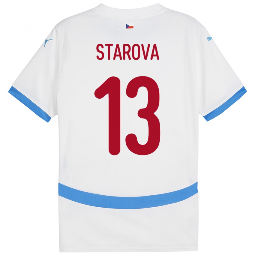 Dětské Česko Antonie Stárová #13 Bílý Daleko Hráčské Dresy 24-26 Dres