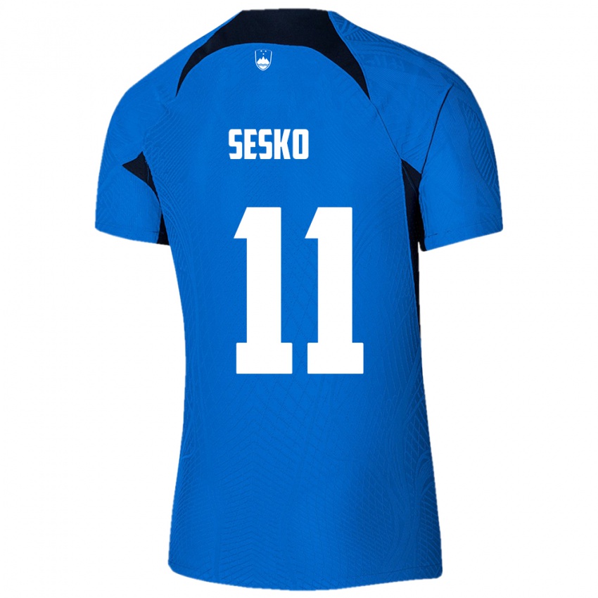 Dětské Slovinsko Benjamin Sesko #11 Modrý Daleko Hráčské Dresy 24-26 Dres