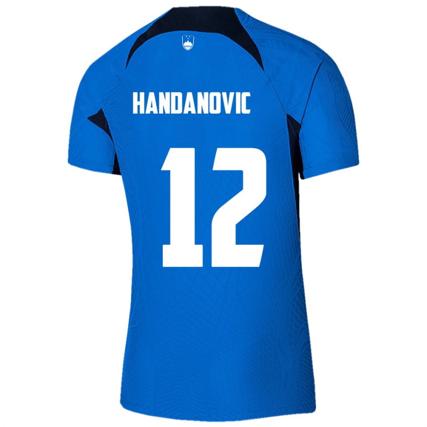 Dětské Slovinsko Tanej Handanovic #12 Modrý Daleko Hráčské Dresy 24-26 Dres