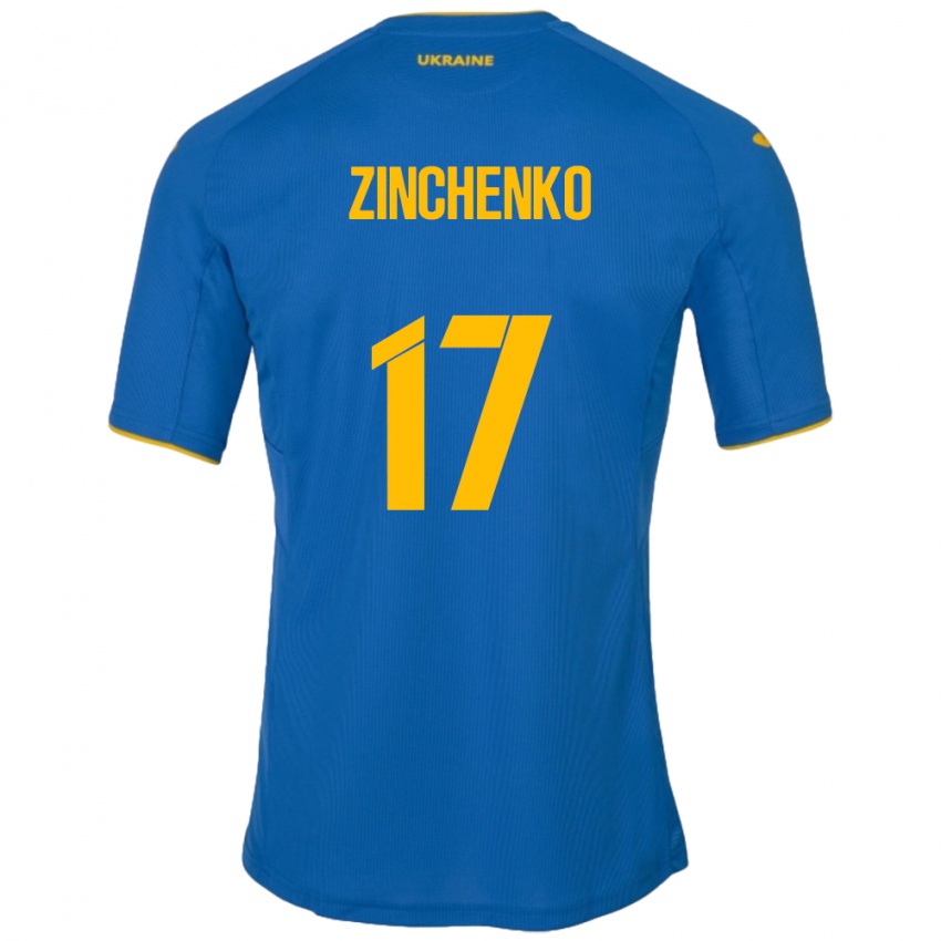 Dětské Ukrajina Oleksandr Zinchenko #17 Modrý Daleko Hráčské Dresy 24-26 Dres