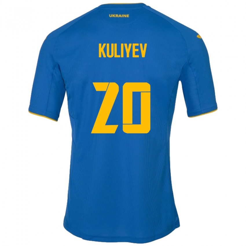 Dětské Ukrajina Eldar Kuliyev #20 Modrý Daleko Hráčské Dresy 24-26 Dres