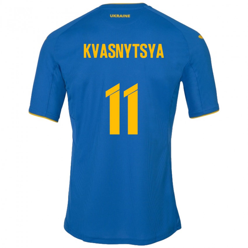 Dětské Ukrajina Ilya Kvasnytsya #11 Modrý Daleko Hráčské Dresy 24-26 Dres