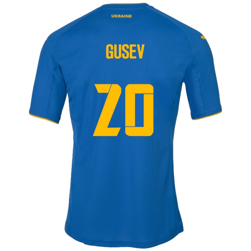 Dětské Ukrajina Oleksiy Gusev #20 Modrý Daleko Hráčské Dresy 24-26 Dres