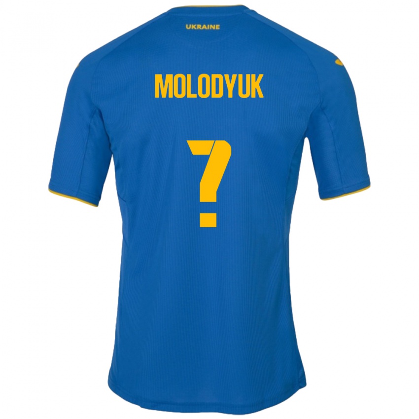 Dětské Ukrajina Yelyzaveta Molodyuk #0 Modrý Daleko Hráčské Dresy 24-26 Dres