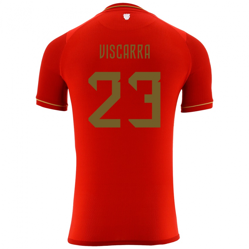 Dětské Bolívie Guillermo Viscarra #23 Červené Daleko Hráčské Dresy 24-26 Dres