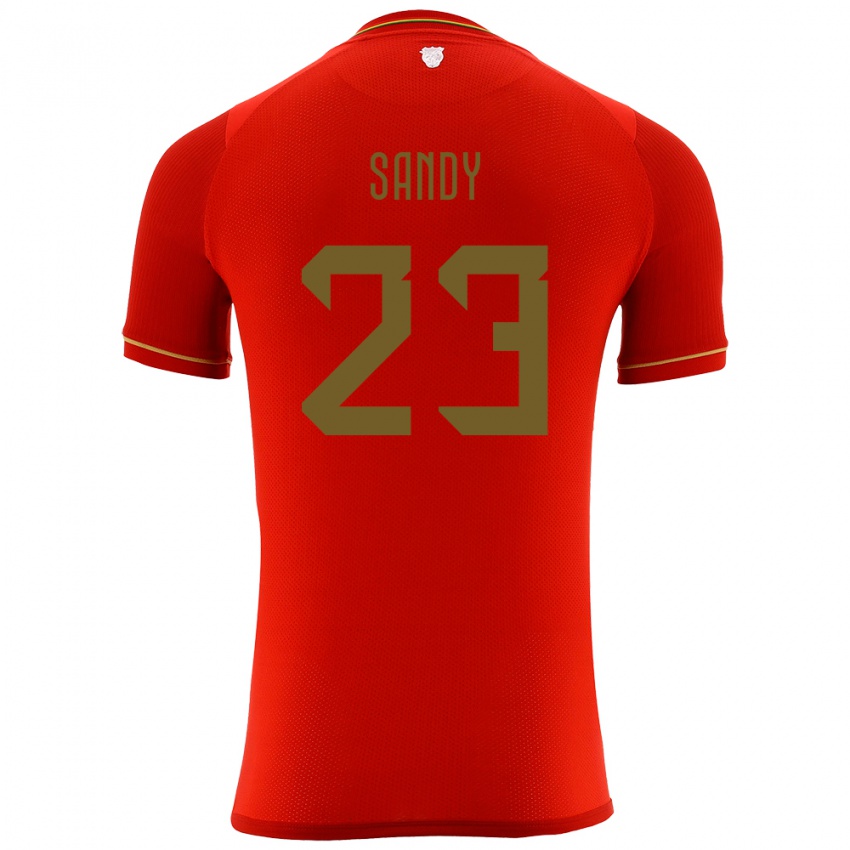 Dětské Bolívie Daniel Sandy #23 Červené Daleko Hráčské Dresy 24-26 Dres