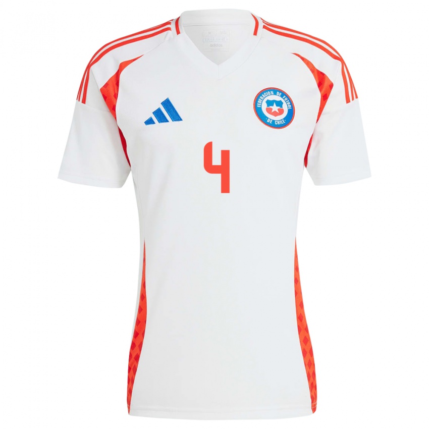 Dětské Chile Mauricio Isla #4 Bílý Daleko Hráčské Dresy 24-26 Dres