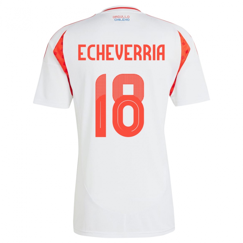 Dětské Chile Rodrigo Echeverría #18 Bílý Daleko Hráčské Dresy 24-26 Dres